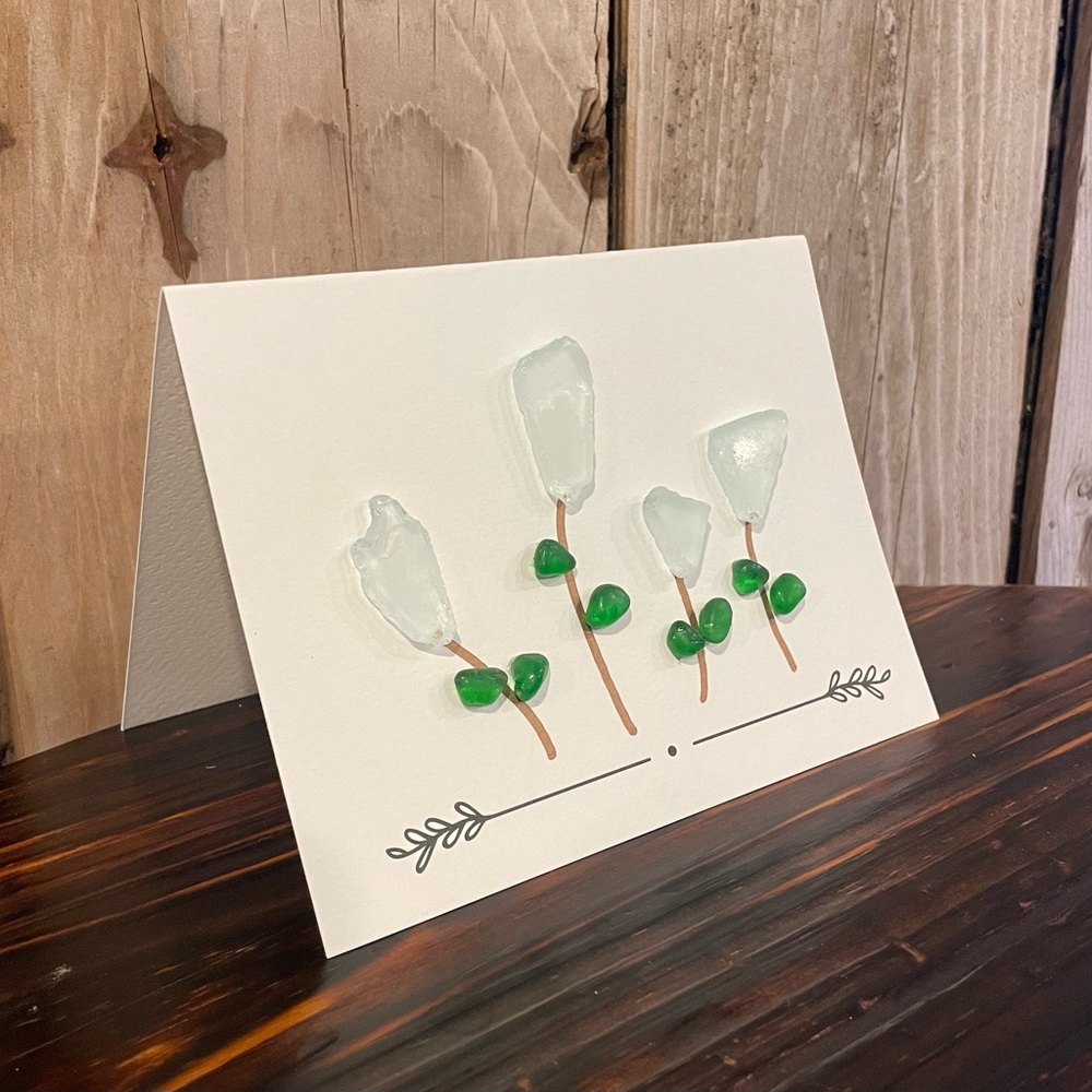 Handmade Sea Glass Greeting Card and Gift